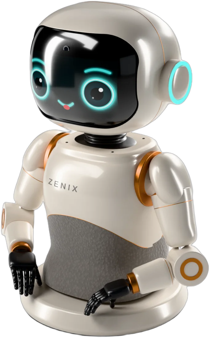 ZENIX FRIEND: kumaş gövdeli, turkuaz gözlü sevimli robot